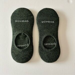 Bombas 2 pair New No Show Cushioned Sock Medium Green Heather Black Cotton Blend